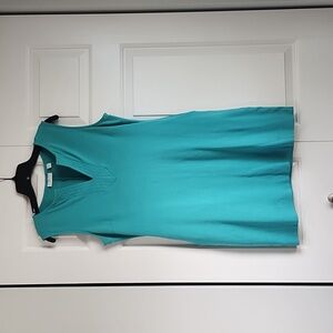 Blue casual wear to work dress with pockets